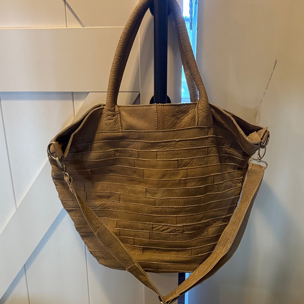 Chic Brown Textured Tote Bag